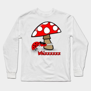 Jealous ladybug sawing a mushroom , Mimiw Long Sleeve T-Shirt